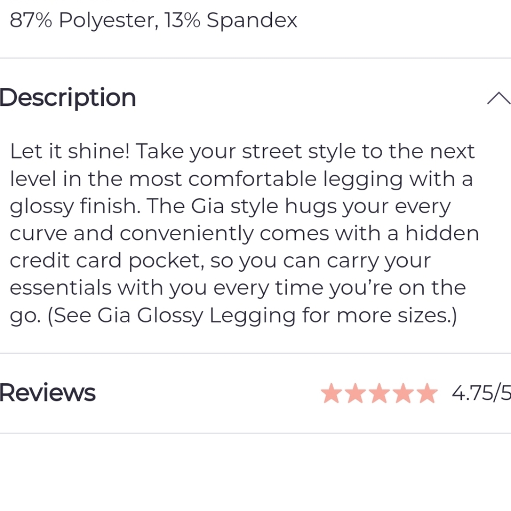Walk Pop "Gia" Glossy Leggings - Picture 8 of 8